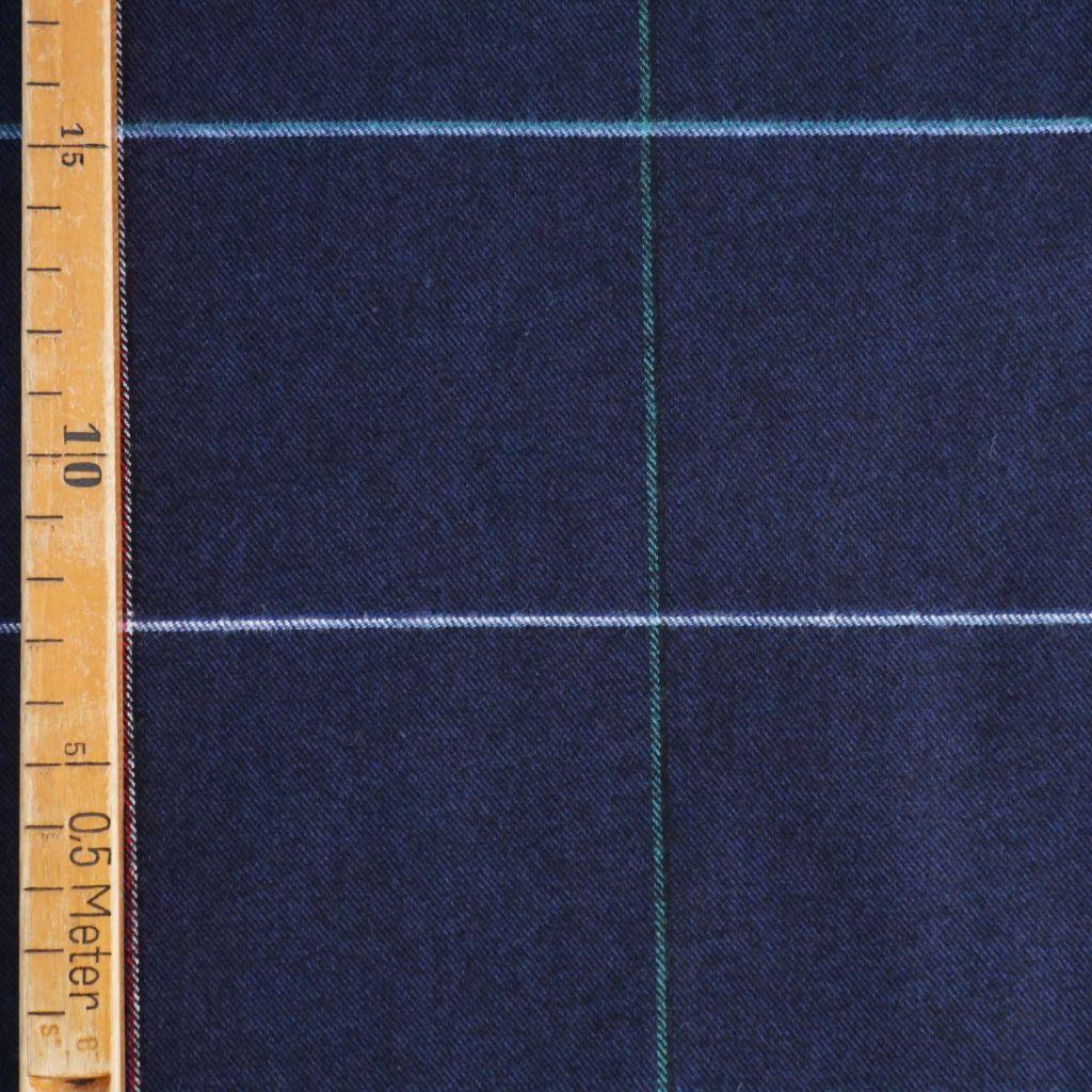 Flanell Baumwolle großes Karo blau